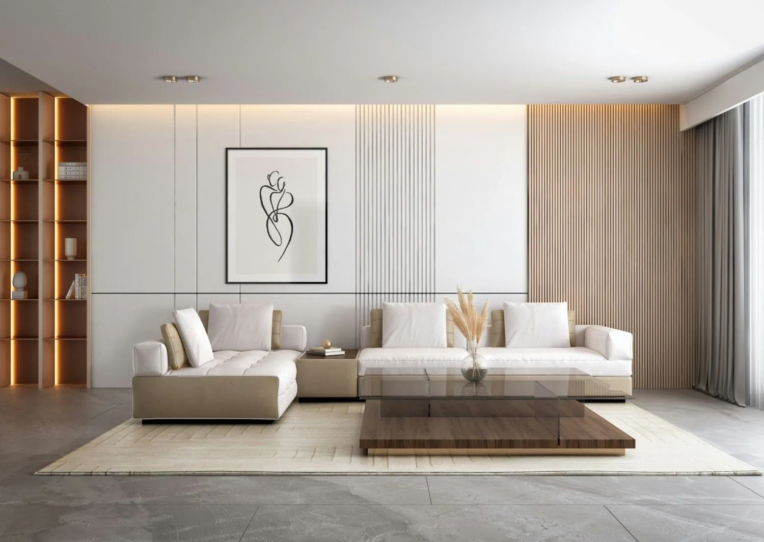 Premium minimalist bedroom interior