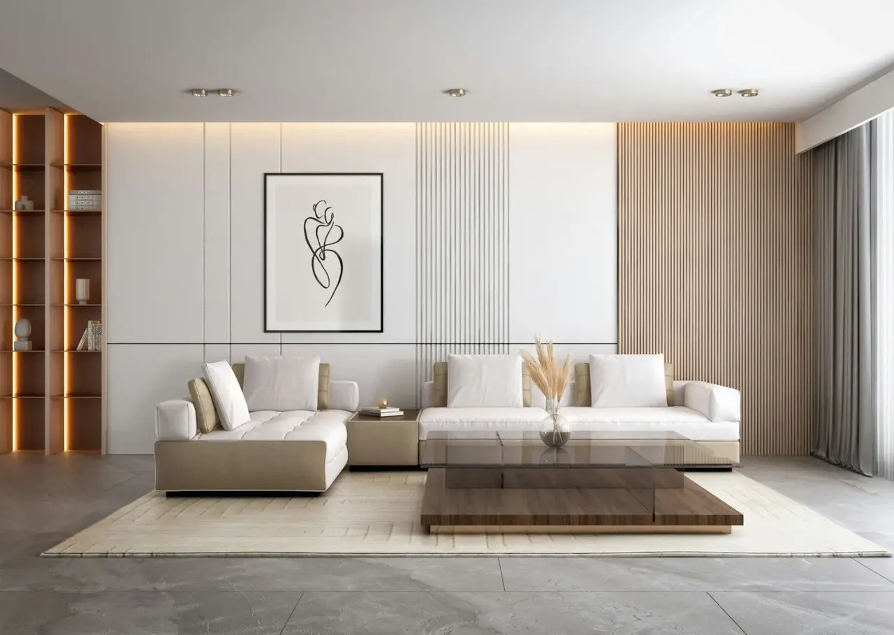Premium minimalist bedroom interior